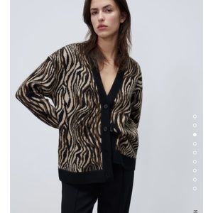 Zara Animal Print Cardigan